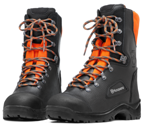 Hoge, leren veiligheidsschoen met zaagbescherming, 
Classic 20